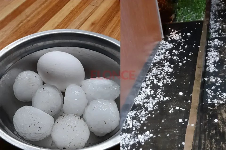 “Villaguay amaneció bajo el hielo: granizada sorpresiva cubrió techos y calles durante la madrugada”
