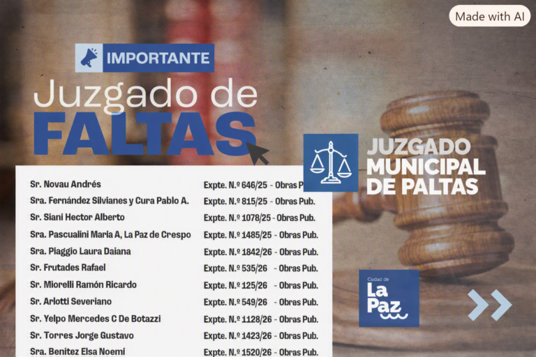 EDICTOS – JUZGADO DE FALTAS DE LA PAZ