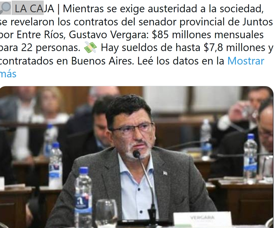 “El senador Vergara concentra casi  millones mensuales en contratos legislativos: el poder oculto detrás del presupuesto provincial”