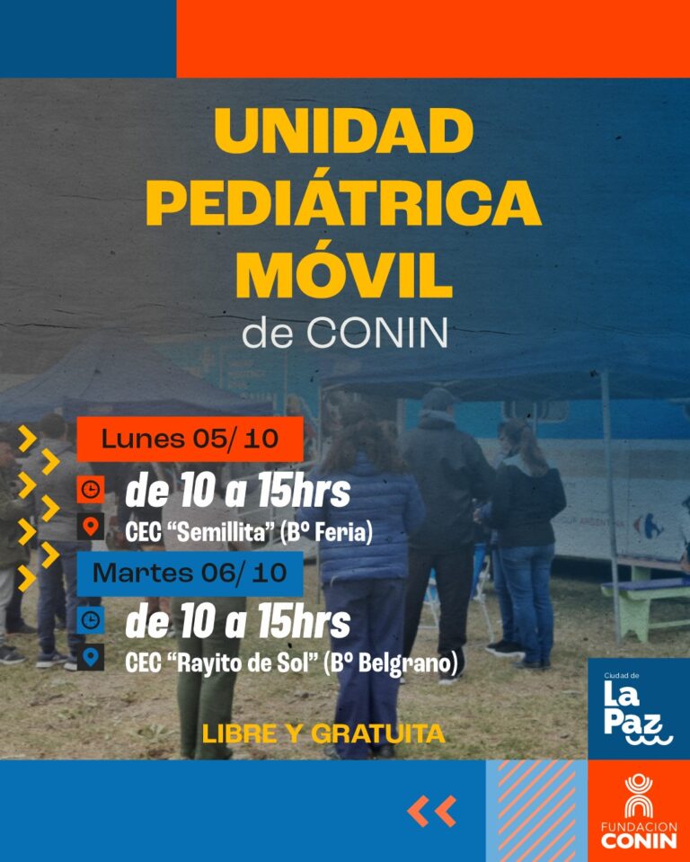 La Paz recibirá la Unidad Pediátrica Móvil de CONIN: controles gratuitos para niños