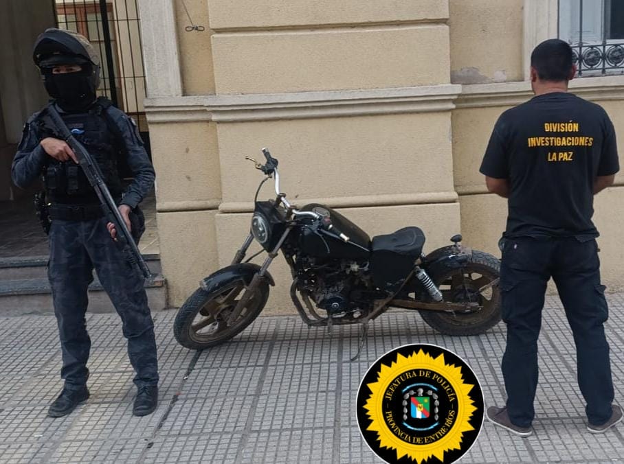 Allanamiento en La Paz: secuestran una moto con pedido de robo vigente