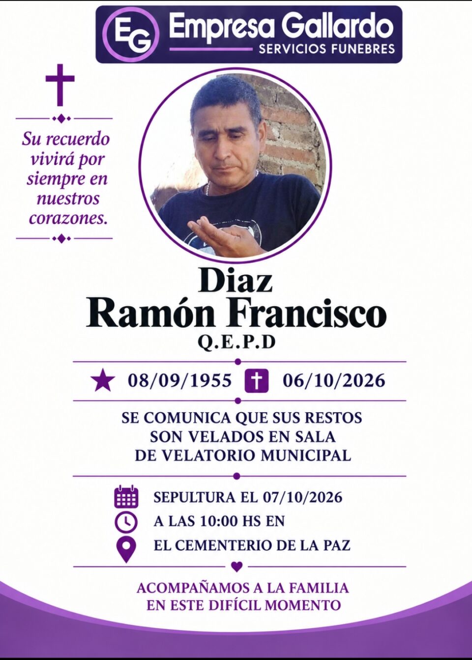 Falleció  Diaz Ramon  Francisco