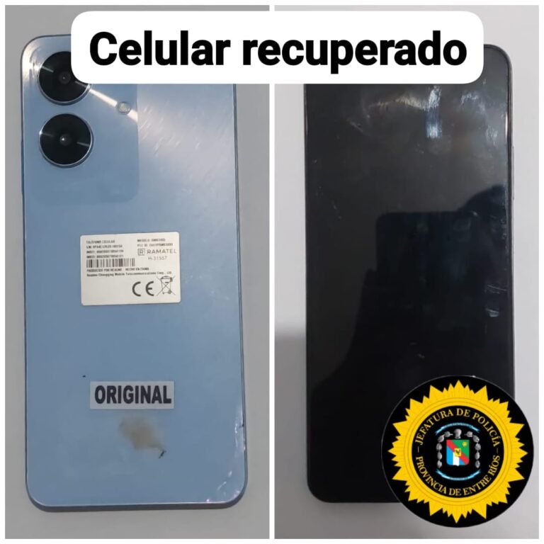 Santa Elena: recuperan un celular robado a un adulto mayor y avanzan en la identificación de los autores