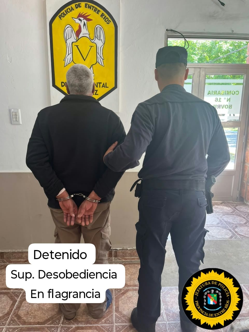 DETENIDO EN FLAGRANCIA POR INCUMPLIR UNA MEDIDA JUDICIAL DE RESTRICCIÓN